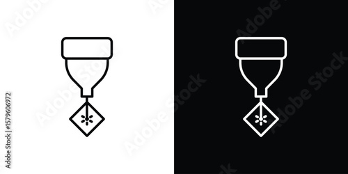 Laser machine icon vector symbols pack in black and white lines