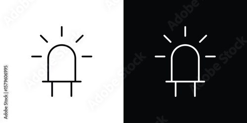 LED icon vector symbols pack in black and white lines
