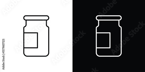 Jar icon vector symbols pack in black and white lines