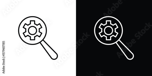 Investigate icon vector symbols pack in black and white lines
