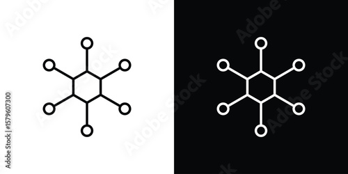 Hub icon vector symbols pack in black and white lines