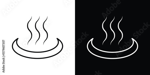 Hot icon vector symbols pack in black and white lines