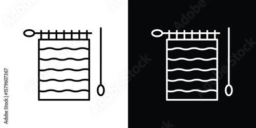 Handloom icon vector symbols pack in black and white lines