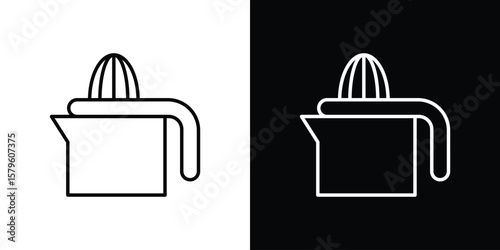 Hand Juicer icon vector symbols pack in black and white lines