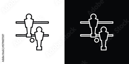 Foosball icon vector symbols pack in black and white lines