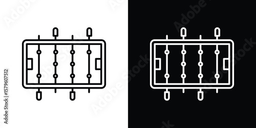Foosball icon vector symbols pack in black and white lines