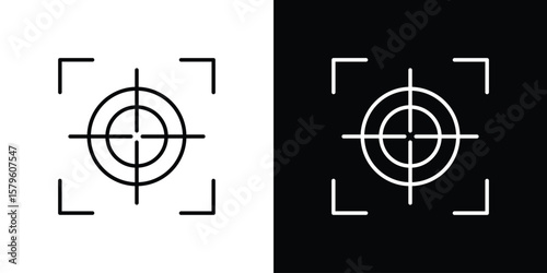 Focus icon vector symbols pack in black and white lines