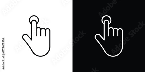 Finger control icon vector symbols pack in black and white lines