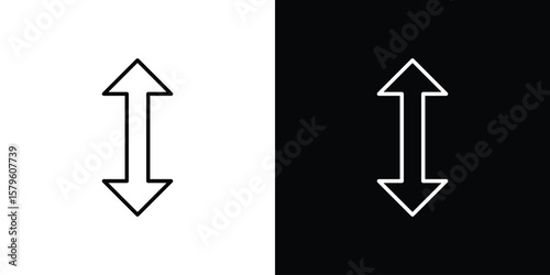 Double arrow icon vector symbols pack in black and white lines