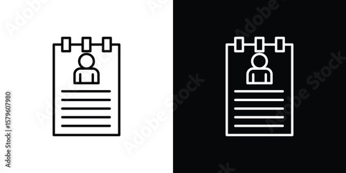 Curriculum icon vector symbols pack in black and white lines