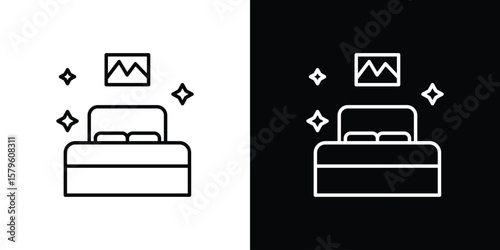 Clean Room icon vector symbols pack in black and white lines