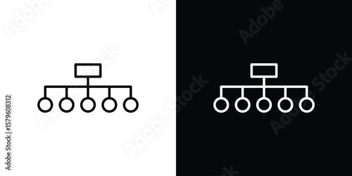 classification icon vector symbols pack in black and white lines