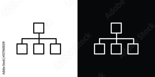 classification icon vector symbols pack in black and white lines