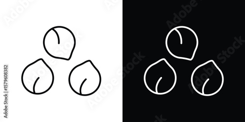 Chickpeas hummus icon vector symbols pack in black and white lines