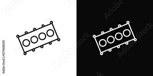 Car gasket icon vector symbols pack in black and white lines