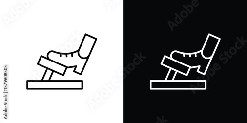 car pedal icon vector symbols pack in black and white lines