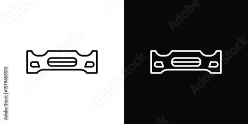 Car bumper icon vector symbols pack in black and white lines