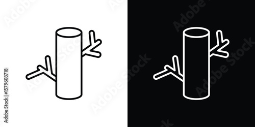 Blood vessel icon vector symbols pack in black and white lines