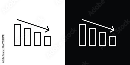 Attrition icon vector symbols pack in black and white lines
