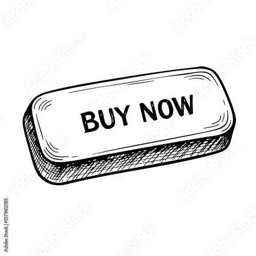 Vintage sketch of a "Buy Now" button in a simple design  