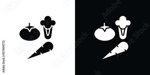 Vegetable icon collection. Flat illustration of vector icon