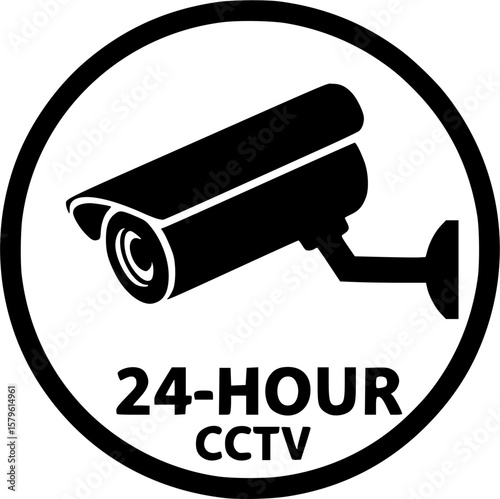 notice 24-hour cctv camera sign board
