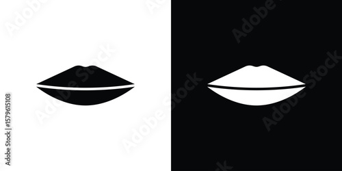 Thin lips icon collection. Flat illustration of vector icon