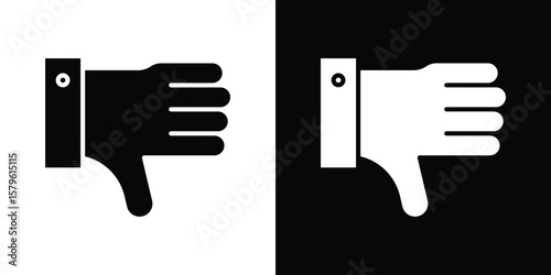 Thumb down icon collection. Flat illustration of vector icon