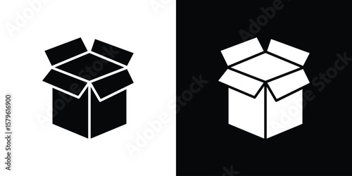 Open box icon collection. Flat illustration of vector icon
