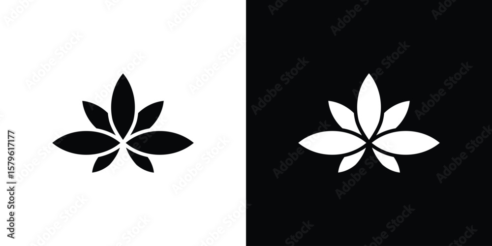 Fototapeta premium Lotus flower icon collection. Flat illustration of vector icon