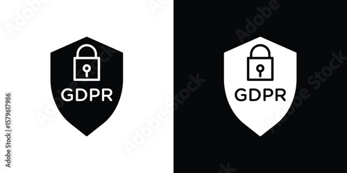 GDPR shield icon collection. Flat illustration of vector icon