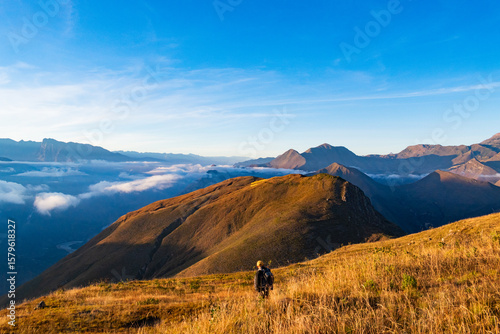 man on the top of mountain