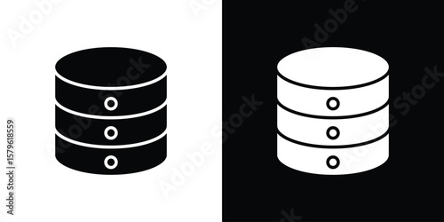 Cylinder database icon collection. Flat illustration of vector icon