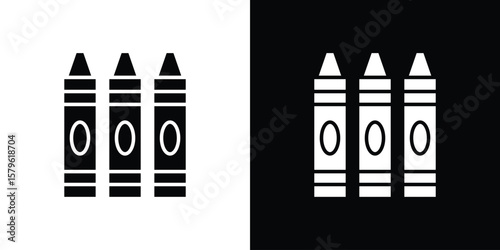 Crayon icon collection. Flat illustration of vector icon