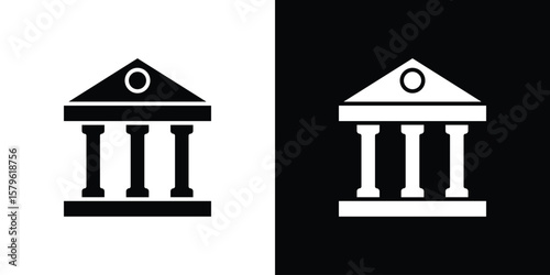 Courthouse icon collection. Flat illustration of vector icon