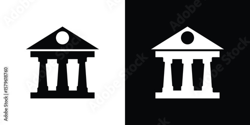 Courthouse icon collection. Flat illustration of vector icon
