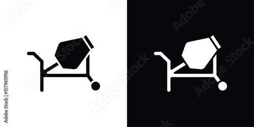 Cement mixer icon collection. Flat illustration of vector icon