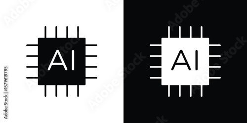 AI icon collection. Flat illustration of vector icon