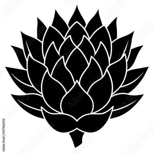 Artichoke vector, a modern artichoke art design, a black vector of an artichoke, a simple artichoke art, an artichoke isolated