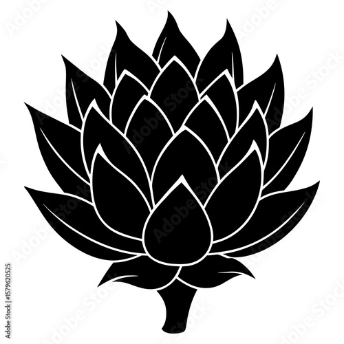 Artichoke vector, a modern artichoke art design, a black vector of an artichoke, a simple artichoke art, an artichoke isolated