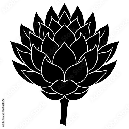 Artichoke vector, a modern artichoke art design, a black vector of an artichoke, a simple artichoke art, an artichoke isolated