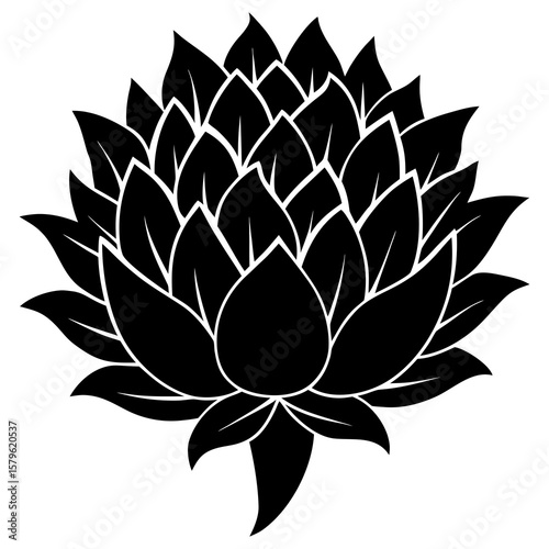 Artichoke vector, a modern artichoke art design, a black vector of an artichoke, a simple artichoke art, an artichoke isolated
