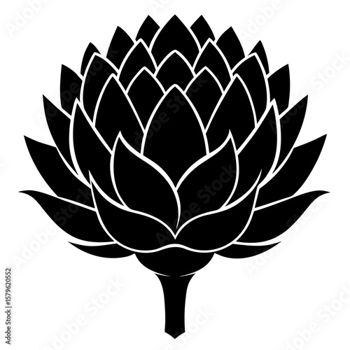 Artichoke vector, a modern artichoke art design, a black vector of an artichoke, a simple artichoke art, an artichoke isolated