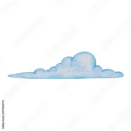 Airy blue clouds. Vector graphics.