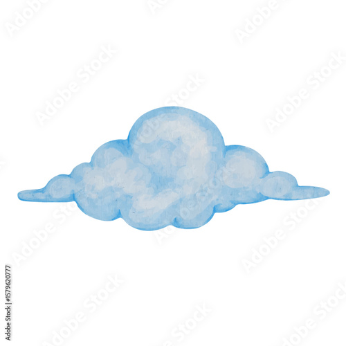 Airy blue clouds. Vector graphics.