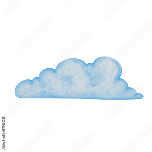 Airy blue clouds. Vector graphics.