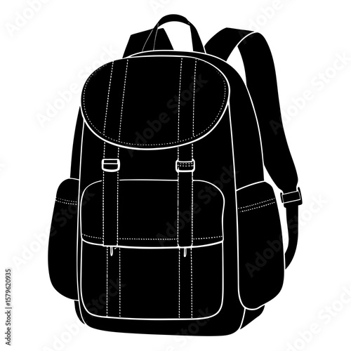 Backpack vector, a modern backpack art design, black vector of a backpack, simple backpack art, a backpack isolated