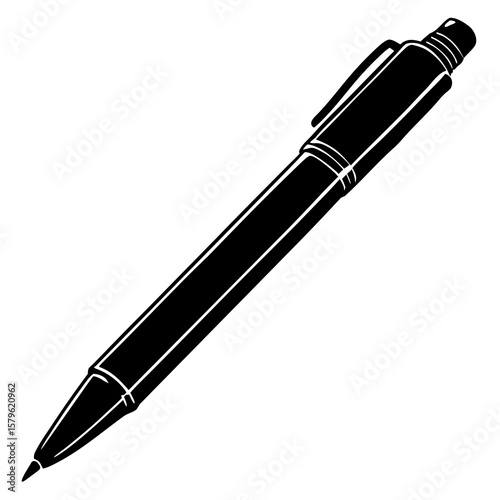 Ballpoint pen vector, a modern ballpoint pen art design, black vector of a ballpoint pen, simple ballpoint pen art, a ballpoint pen isolated