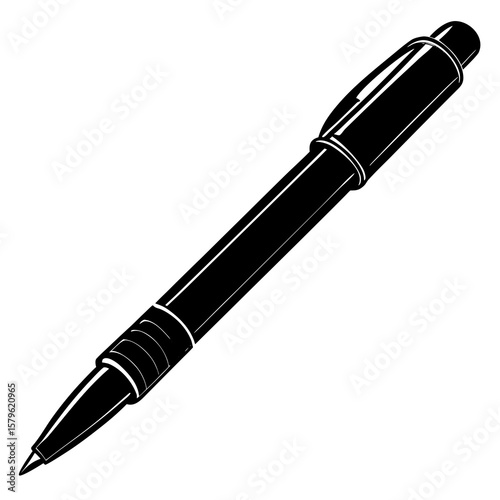 Ballpoint pen vector, a modern ballpoint pen art design, black vector of a ballpoint pen, simple ballpoint pen art, a ballpoint pen isolated
