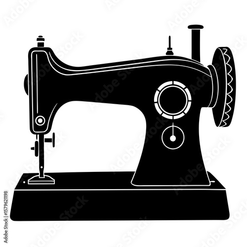 Sewing machine vector, a modern sewing machine art design, black vector of a sewing machine, simple sewing machine art, a sewing machine isolated